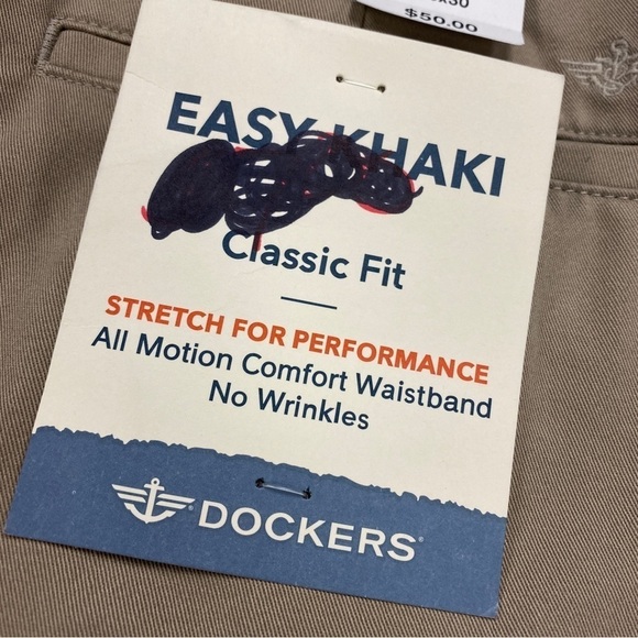 NWT Dockers classic stretch for performance easy khaki pants men’s 36 x 30 - Picture 4 of 11